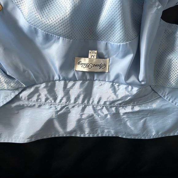 Beautiful blue vest zipper closure with gold button by Sport Haley, Size M. - Picture 8 of 11